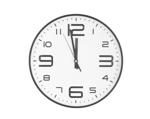 Black and white clock isolated on white background