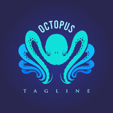 Modern Octopus Silhouette Modern Logo illustrations for your work Logo, mascot merchandise t-shirt, stickers and Label designs, poster, greeting cards advertising business company or brands
