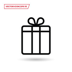 Gift box icon vector. Present sign