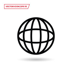 Globe icon vector. World planet sign