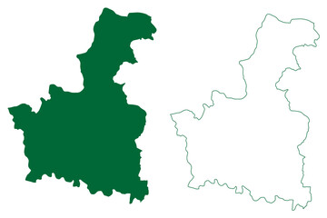 Koderma district (Jharkhand State, Republic of India, North Chotanagpur division) map vector illustration, scribble sketch Koderma map