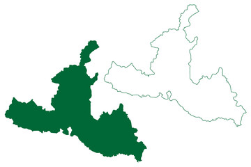 Ramgarh district (Jharkhand State, Republic of India, North Chotanagpur division) map vector illustration, scribble sketch Ramgarh map