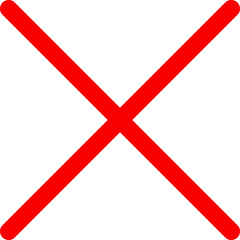 Obraz premium 細い線の赤いバツマーク no.02 ベクターイラスト