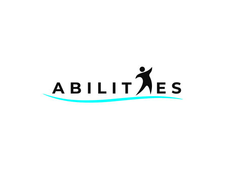 abilitiies wordmark mental health logo with human figures as letter i