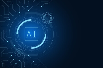 Artificial Intelligence ,AI chipset on circuit board, futuristic Technology Concept	
