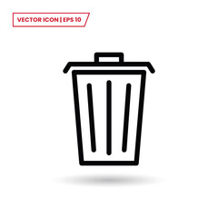 Trash can icon vector. Delete sign