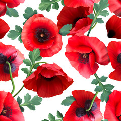 poppy seamless pattern