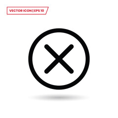 Close icon vector. Cancel sign