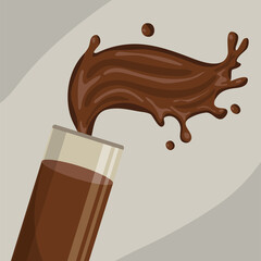 glass with chocolate