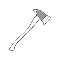 Firefighter axe gray icon. Clipart image isolated on white background