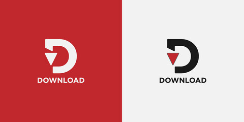 VECTOR INITIAL LETTER D FOR DOWNLOAD. SIMPLE LOGO DESIGN ILLUSTRATION