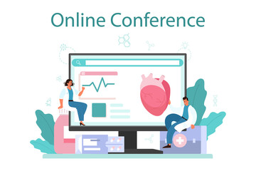 Cardiologist online service or platform. Idea of heart care