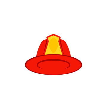 Firefighter hat front view icon. Clipart image isolated on white background