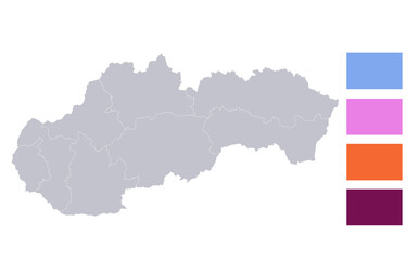 Obraz premium Infographics of Slovakia map, individual states blank