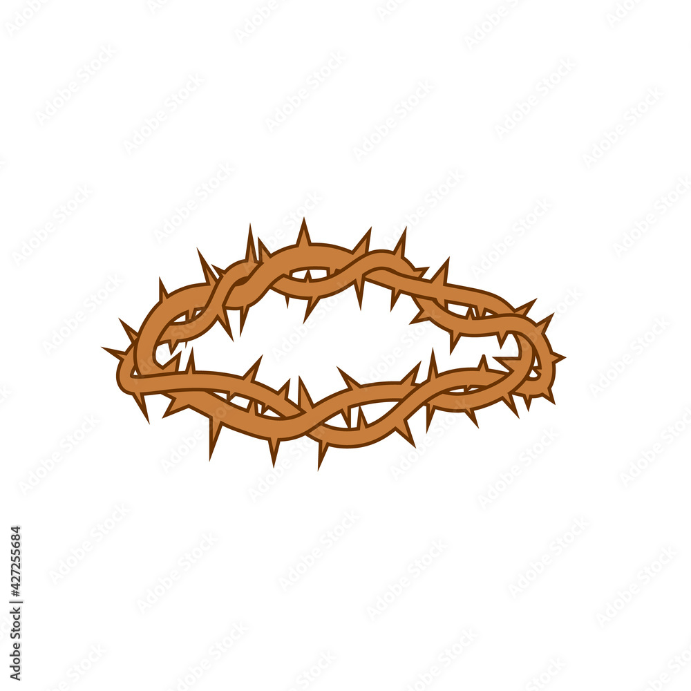 Wall mural Thorn crown icon. Clipart image isolated on white background - Wall murals