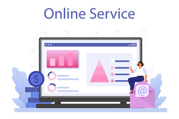 Market growth online service or platform. Business progress.