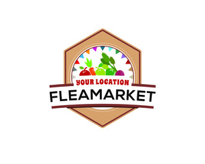 weekend farmer flea market emblem logo signage