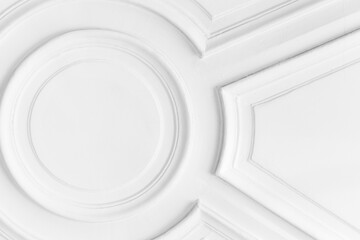 Molded white wall decoration element