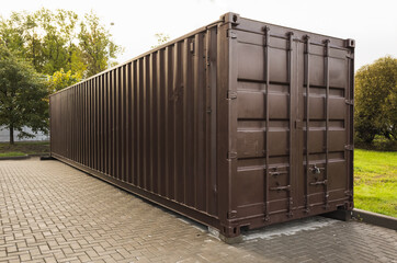 Dark brown standard cargo shipping container