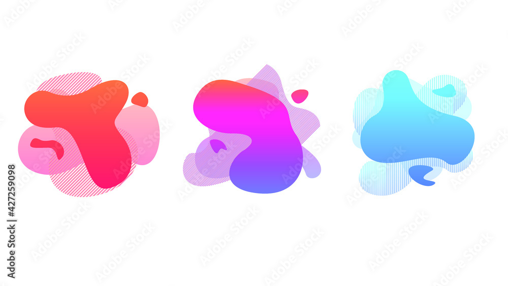 Aufkleber abstract set liquid color collection geometric shapes fluid gradient dynamic elements banner logo ve