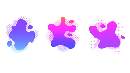 Abstract Set Liquid Color Collection Geometric Shapes Fluid Gradient Dynamic Elements Banner Logo Vector Desgin Style Trendy