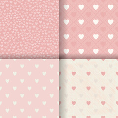 Pink heart seamless pattern background. Vector illustration for holiday