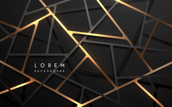 Abstract Black And Gold Geometric Lines Background