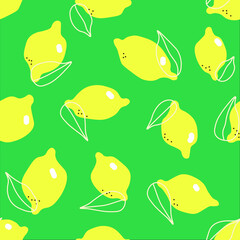 lemon seamless pattern vector