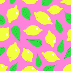 lemon seamless pattern vector
