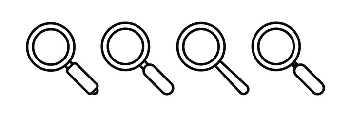 Search line icon. Magnifying glass outline icon, vector magnifier or loupe sign.