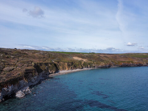 coast between Prussia cove and praa sands cornwall england uk 