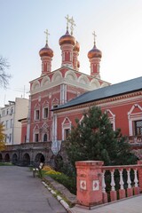 Sergievsky temple, arched gallery and brotherly cells. Vysoko-Petrovsky Monastery