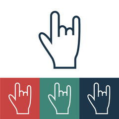 Linear vector icon with gesture from evil eye