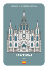 Fototapeta premium Cathedral of the Holy Cross and Saint Eulalia in Barcelona, Spain