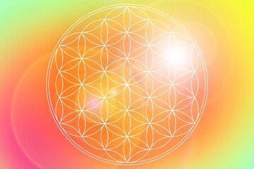 abstract orange background with circles of life