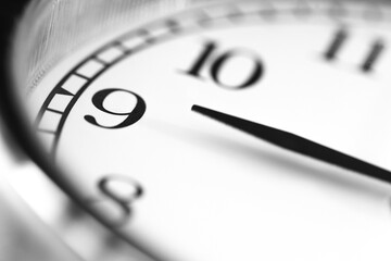 Nine o'clock on clock face