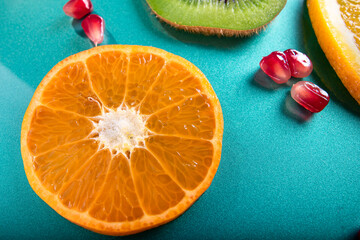 Orange and pomegranate background
