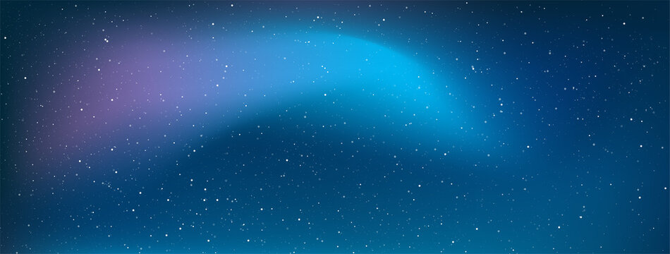 Astrology Horizontal Star Universe Background. The Night With Nebula In The Cosmos. Milky Way Galaxy In The Infinity Space. Starry Night With Shiny Stars In The Gradient Sky. Vector Illustration.