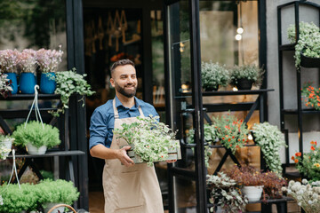 Flower care, startup and reopening after covid-19 outbreak, ad of season sale and eco blog