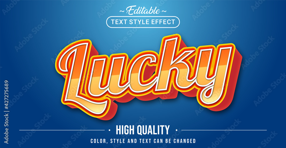 Poster editable text style effect - lucky text style theme.
