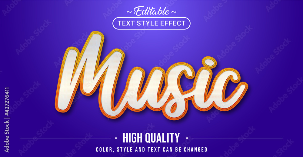 Poster Editable text style effect - Music text style theme.