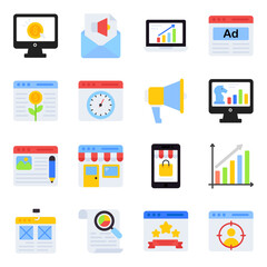 Pack of Web Marketing Flat Icons
