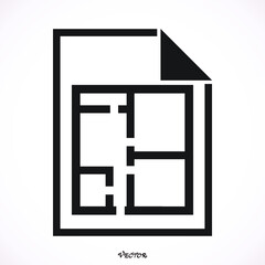 House Plan Icon. Floor plan vector