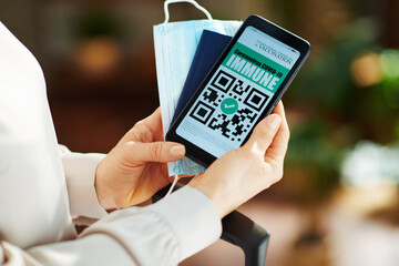 Closeup on modern female in modern house in sunny day