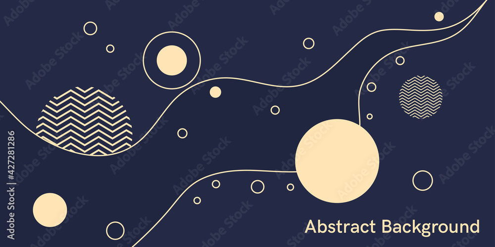 Poster poster with dynamic waves. vector illustration in minimal flat style. abstract background.