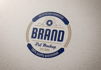 Logo Mockup on Paper Texture with Debossed Effect