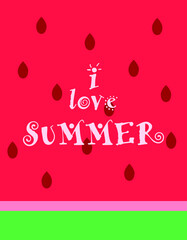 Summer banner greeting card postcard flyer Watermelon