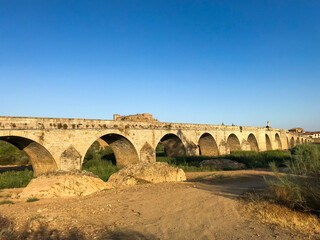 Roman bridge in the town of Medellin