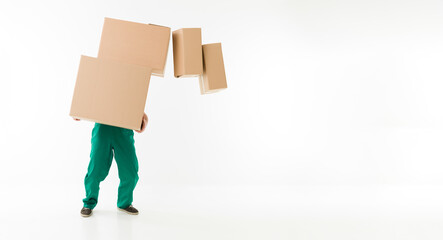 moving falling box stack