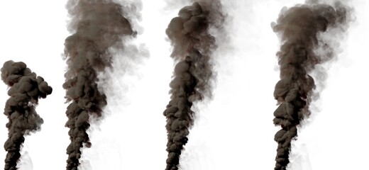 huge pillar of smoke on white isolated, creative industrial 3D rendering © Dancing Man